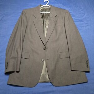 Hart Schaffner & Marx Blazer Mens 44L Gray Excellent Wool Two Button USA Made